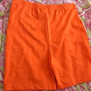 Orange biker shorts